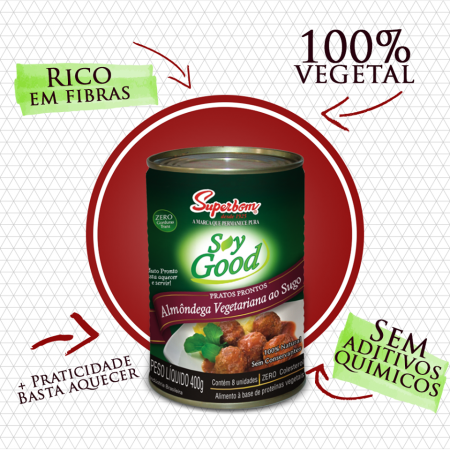 ALMÔNDEGA VEGETARIANA AO SUGO - R$ 12,30